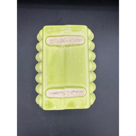 Antique Art Pottery Rectangle Planter Bowl Cont Centerpiece - Green - Picture 6 of 8